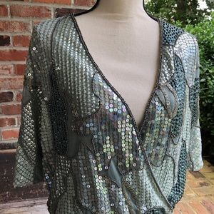 ✨Sequin Surplice Blouse✨